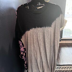 ATM Dip Dye T-Shirt Dress - Heather Grey